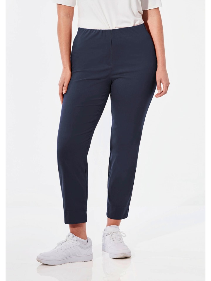 Stretchhose mit Seitenschlitzen in marine