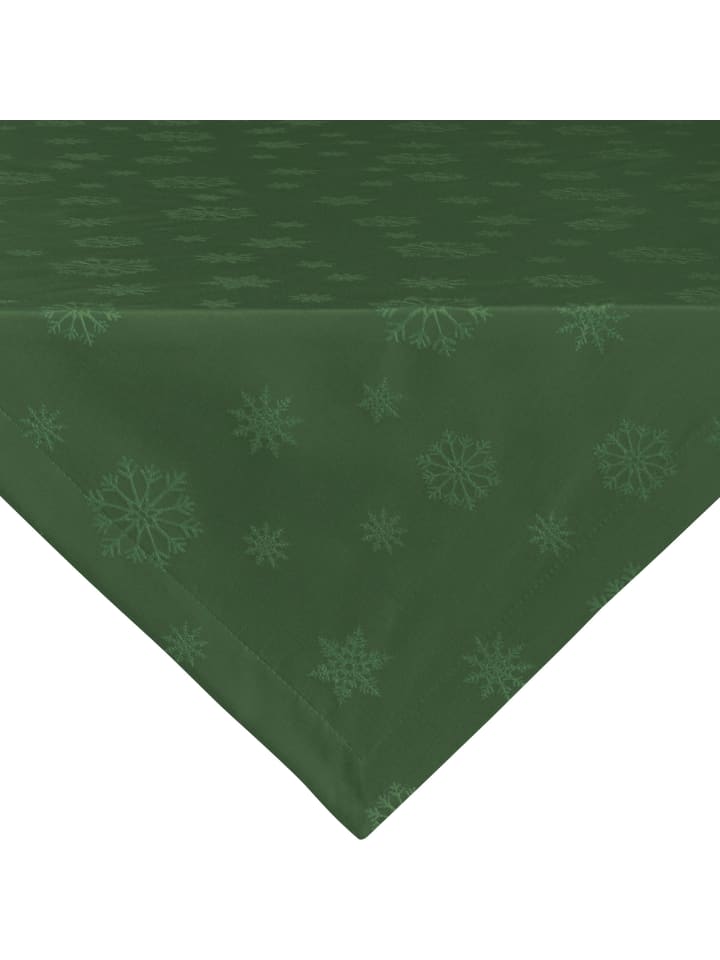 Jacquard, Baumwollmischung Mitteldecke Marbella in dunkelgrün