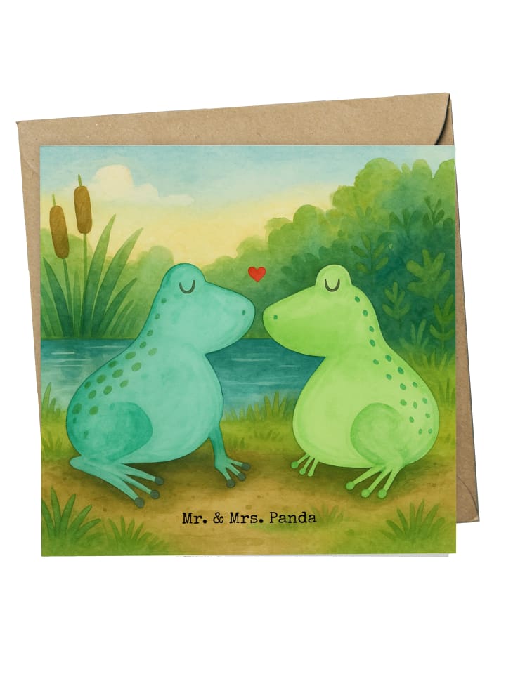 Grußkarte Frosch Liebe Design ohne Spruch in Weiß
