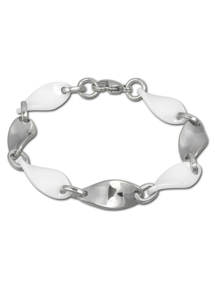 Armband Edelstahl, Keramik ca. 19cm bis 20cm Welle