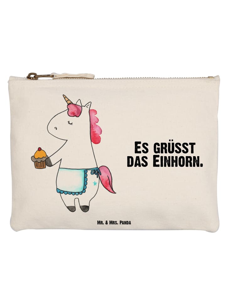 Federmappe Einhorn Muffin mit Spruch in Weiß