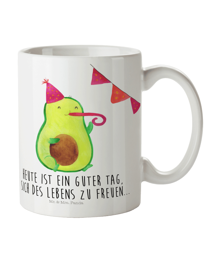 Kaffeetasse Avocado Party mit Spruch in Weiß