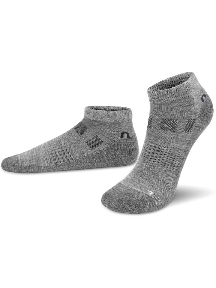 2 Paar Merino-Sneakersocken Timaru in Grau