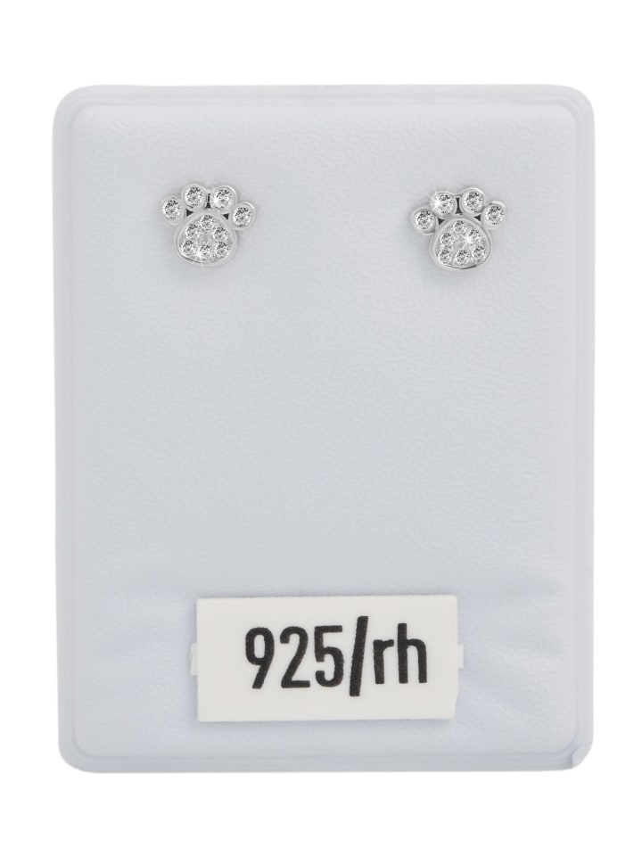 Mädchen Ohrringe – Ohrstecker aus 925 Silber mit Zirkonia in silber