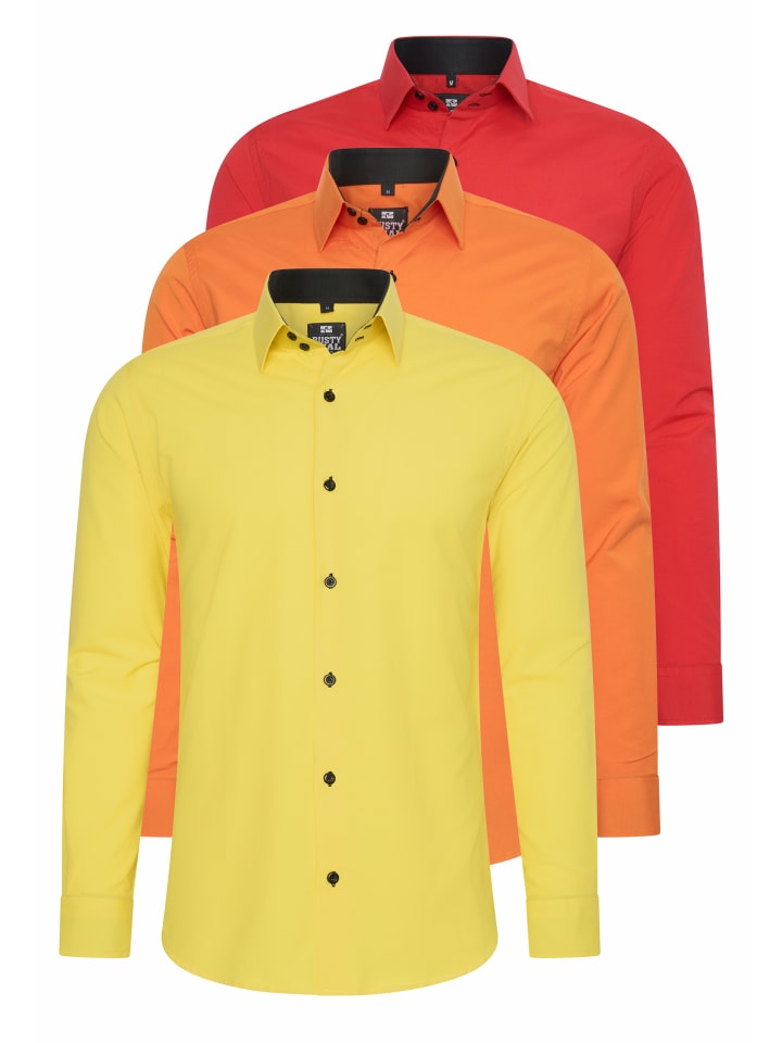 3er Set Business Hemd in 3erSet-(44_Gelb)(44_Orange)(44_Rot)