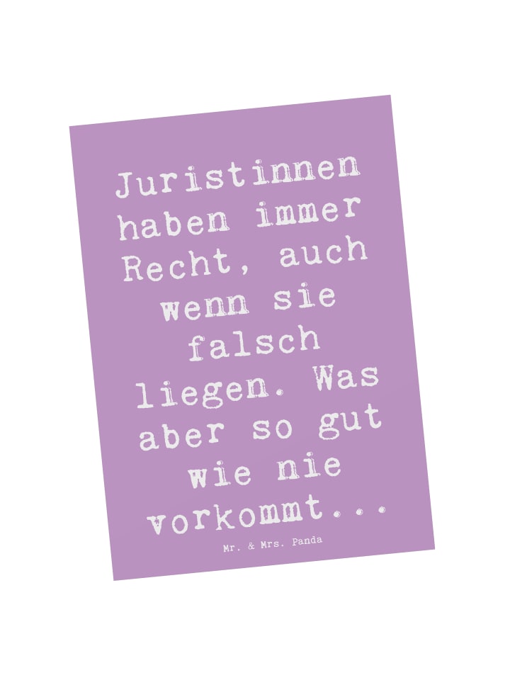 Postkarte Spruch Juristin Recht mit Spruch in Lavendeltraum