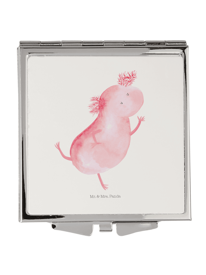 Taschenspiegel Axolotl Tanzen ohne Spruch in Weiß