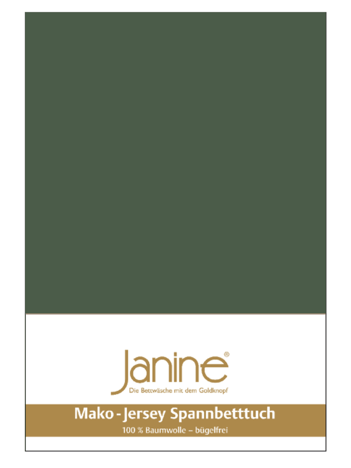 Janine Spannbetttuch Mako Feinjersey 5007 in olivgrün