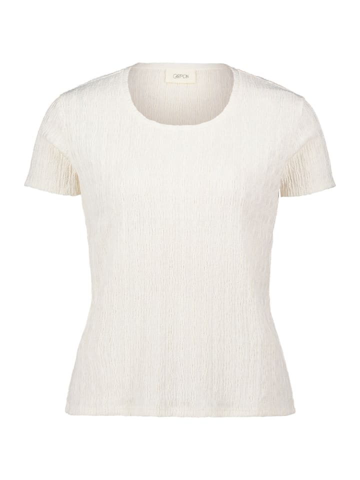 Rundhals-Shirt mit Struktur in Eggnog