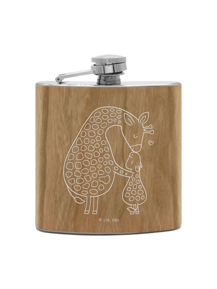 Flachmann Giraffe Kind ohne Spruch in Braun
