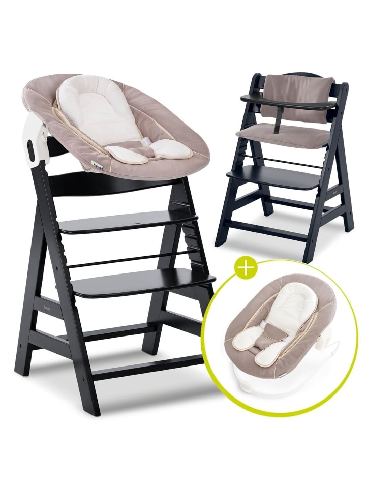 Alpha Plus Black 4-tlg. Newborn Set in schwarz,beige