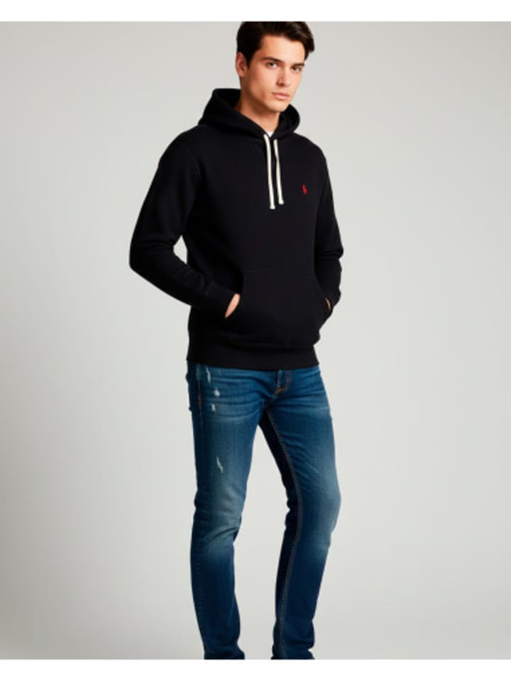 Sweatshirt con capucha in Schwarz
