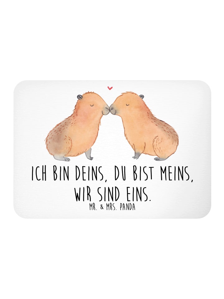 Magnet Capybara Liebe mit Spruch in Weiß