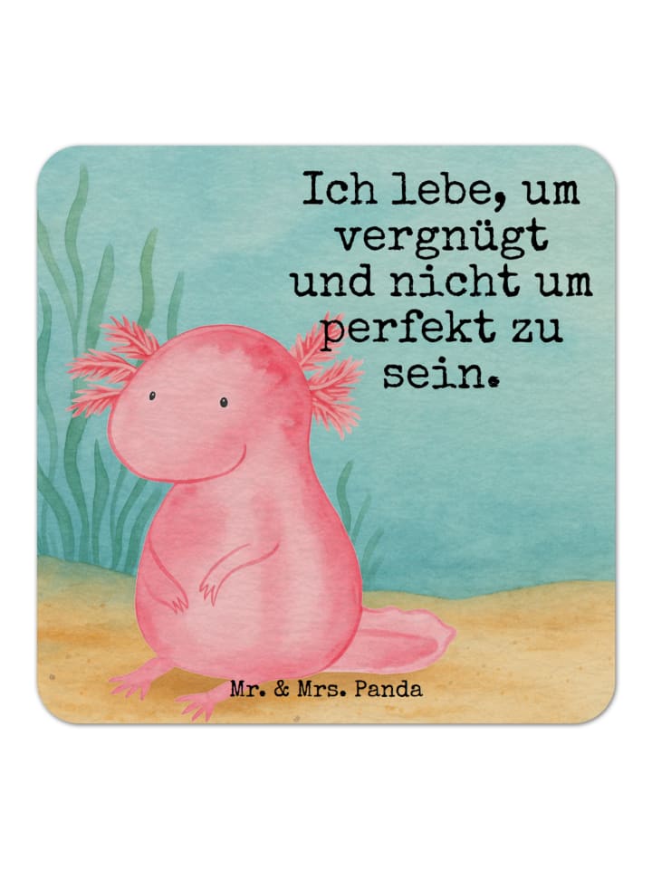 Getränkeuntersetzer Axolotl Niedlich Design mit... in Weiß