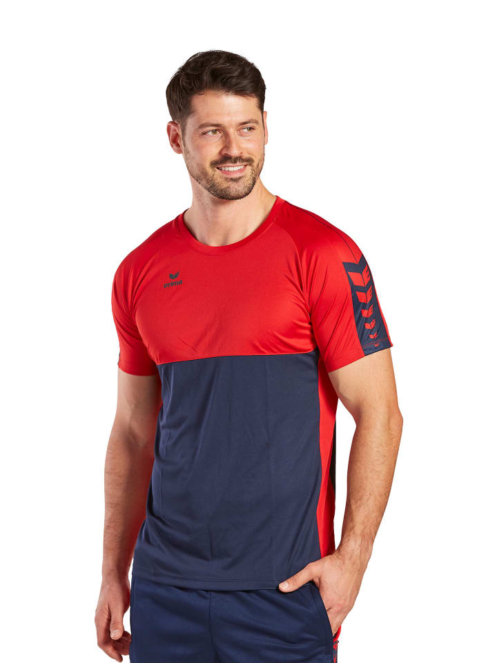 Herren Six Wings T-Shirt in new navy/rot