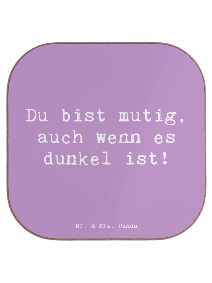 Glas-Untersetzer Spruch Angst vor Dunkelheit üb... in Lavendeltraum