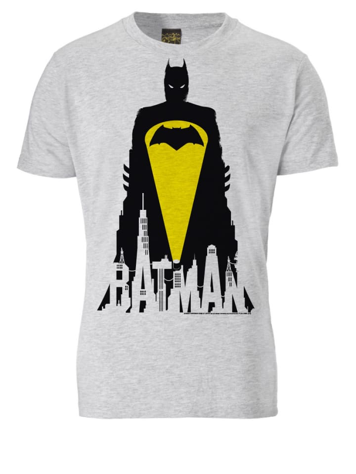 T-Shirt DC - Batman - Skyline in grau-meliert