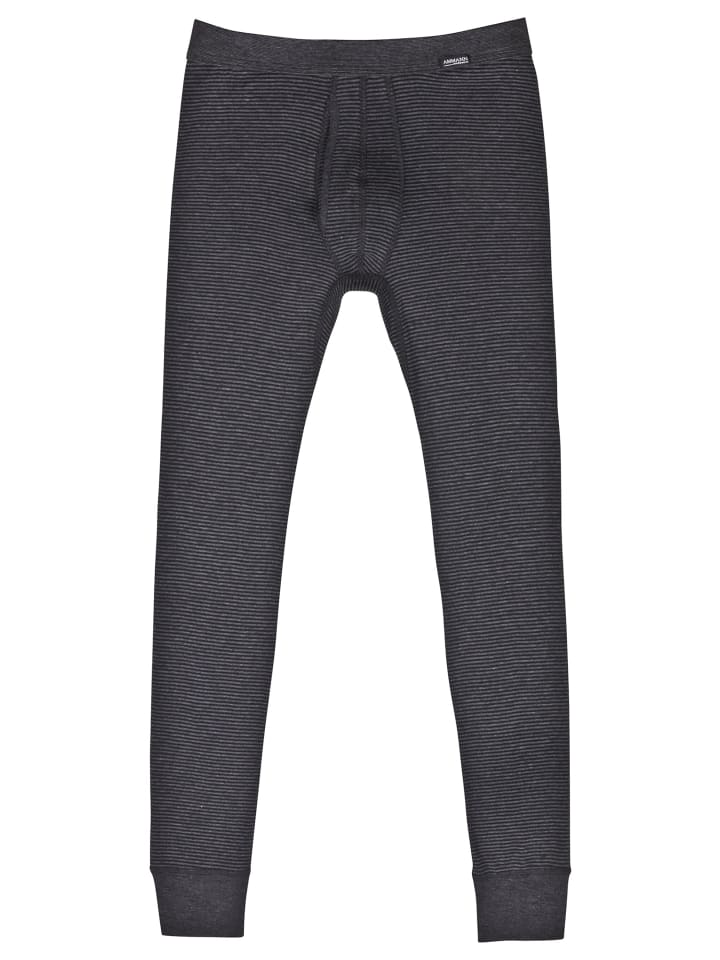 Lange Unterhose Jeans Feinripp in Anthrazit