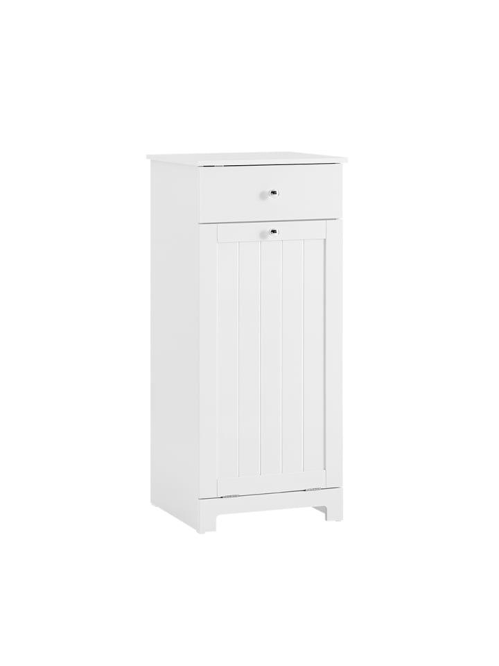 Wäschekorb-Schrank in Mattweiß - (W) 38 x (H) 91 x (L) 40 cm