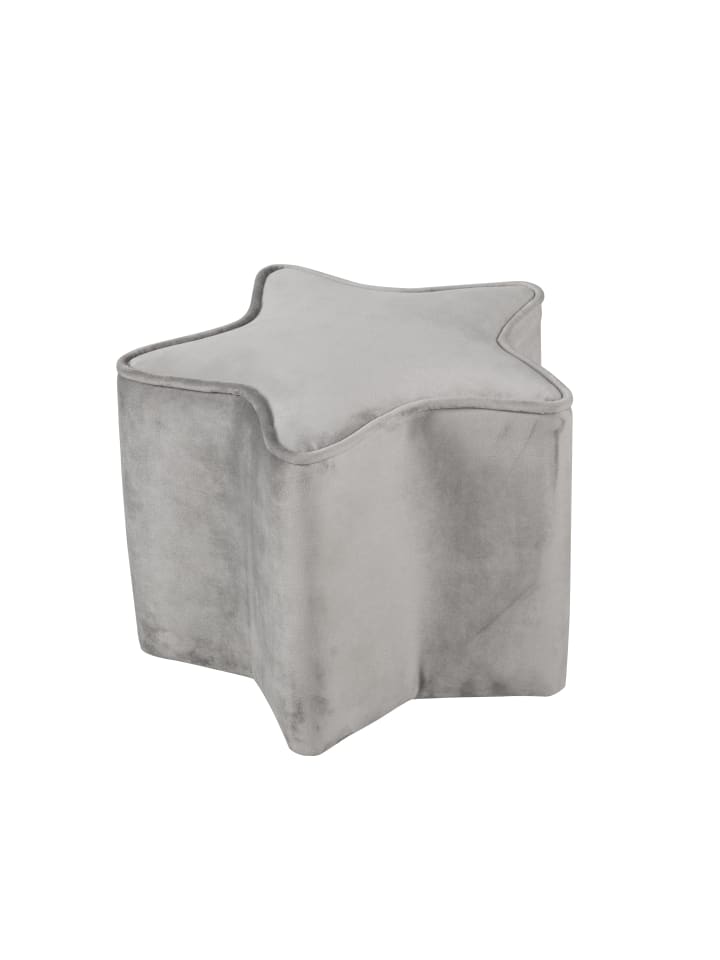 Lil Sofa' Stern-Hocker, bequem, Pouf mit grauem Samtstoff