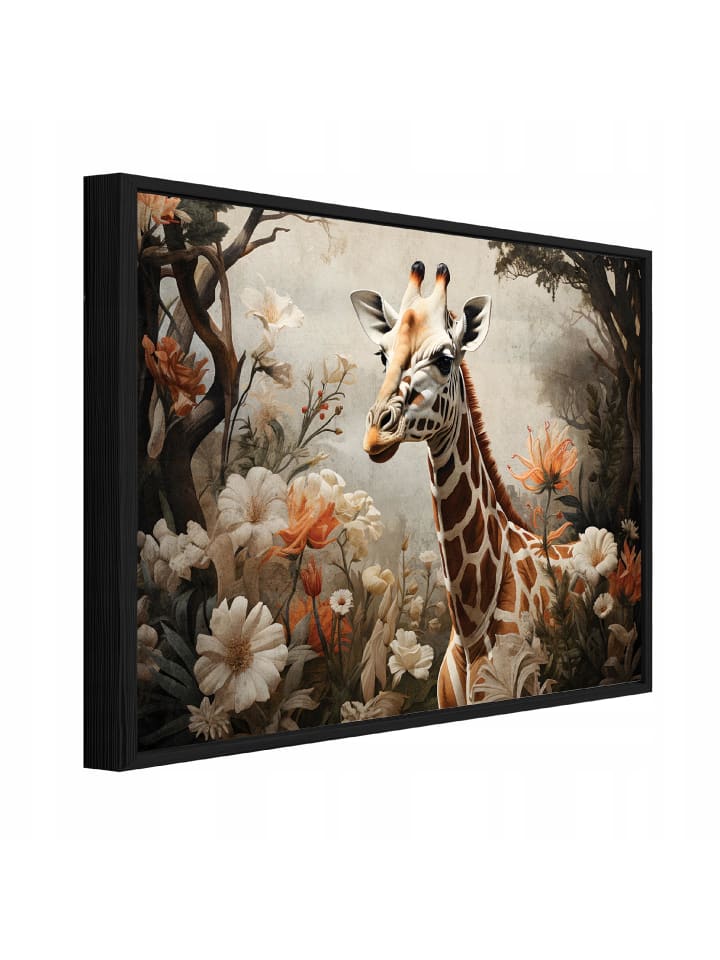 Bild mit Rahmen Kinder in Beige