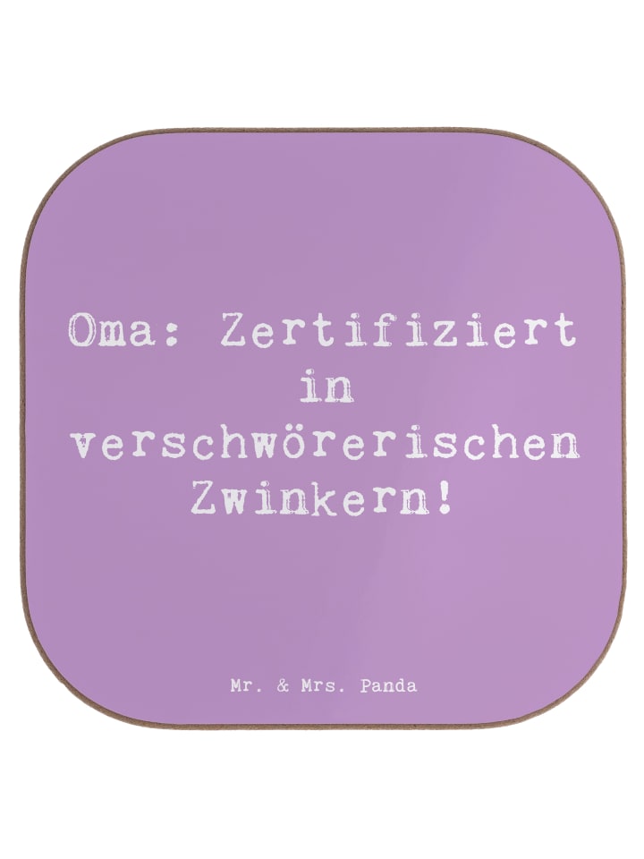 Bierdeckel Spruch Oma Zwinkern mit Spruch in Lavendeltraum
