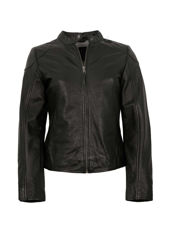 Lederjacke Lammnappa in Schwarz