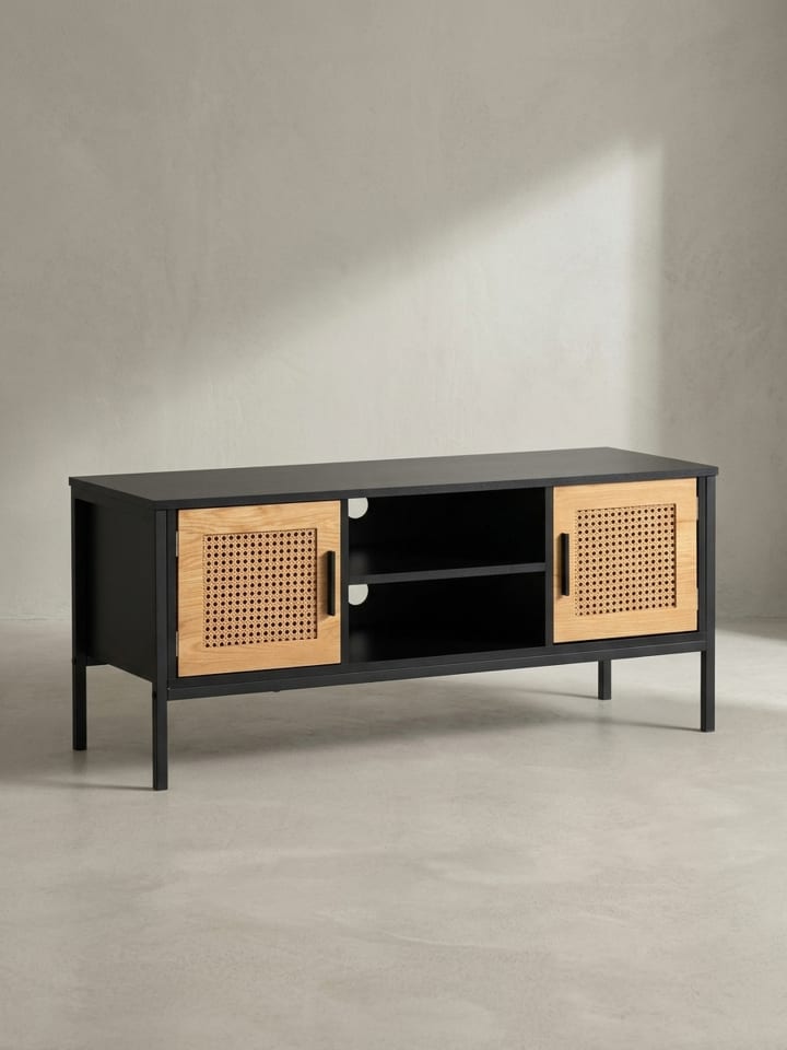 Lowboard / Eiche mit Wiener Geflecht 110x48x40 cm TV-Kommode