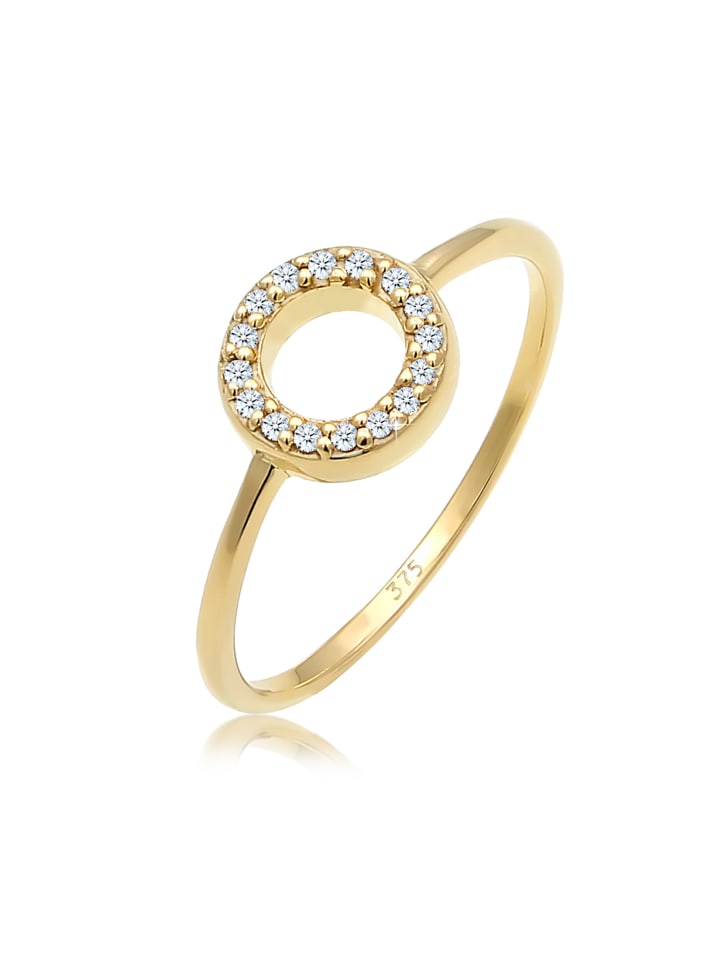 Ring 375 Gelbgold Diamant, Verlobungsring in Gold