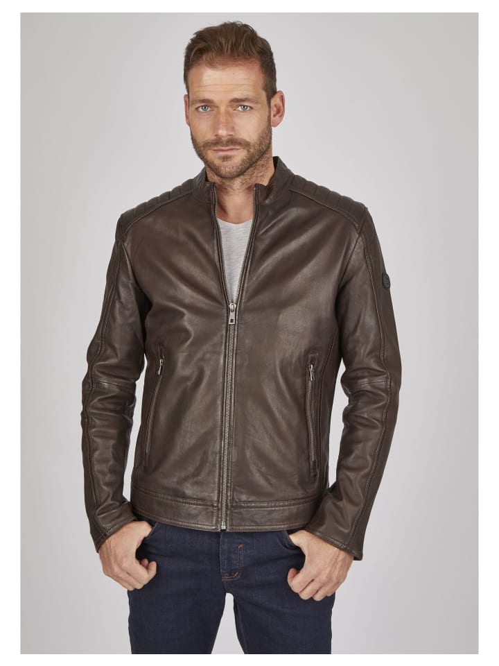 Lederjacke BUAPOLLO in dunkelbraun