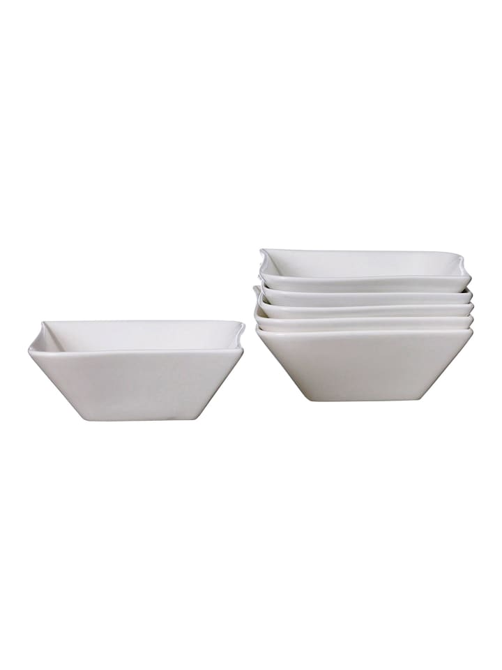 6er Set Beilagenschalen Melodie in Weiß ø 14 cm