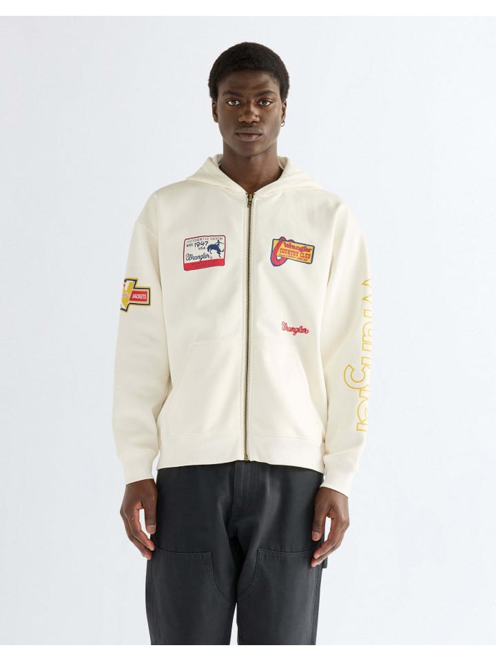 Kapuzenpullover Graphic Zip in Bright White