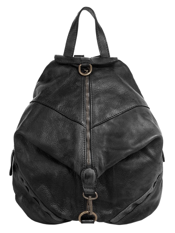 Rucksack echt Leder in schwarz