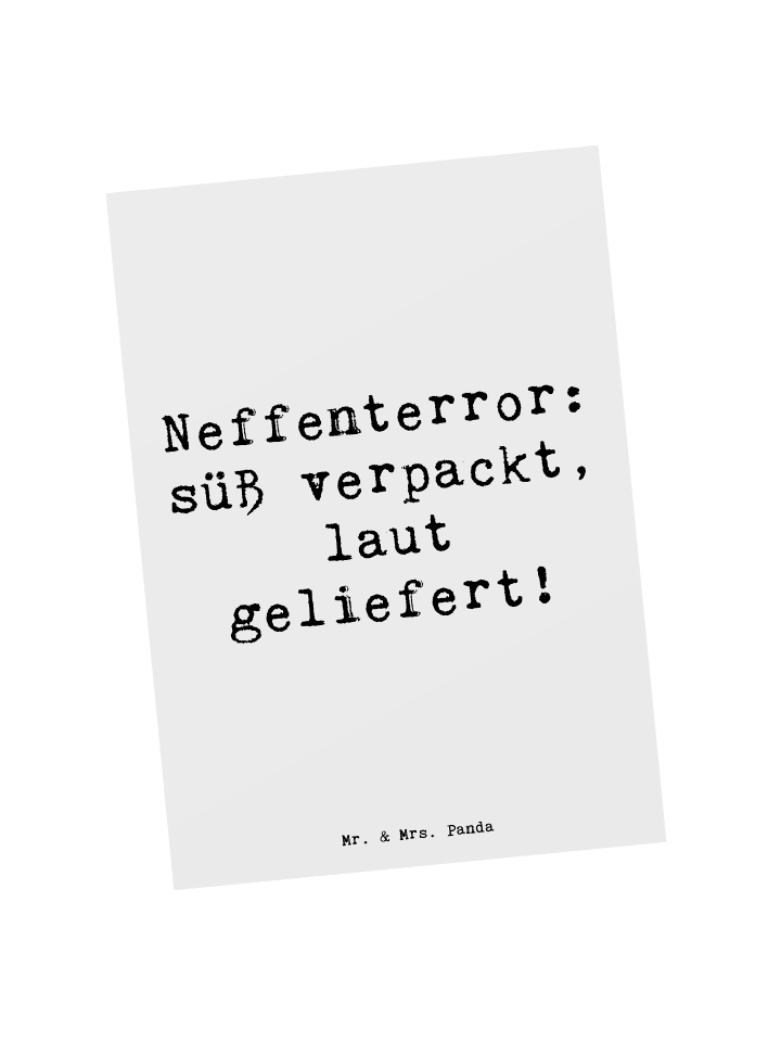 Postkarte Neffe Chaos mit Spruch in Weiß
