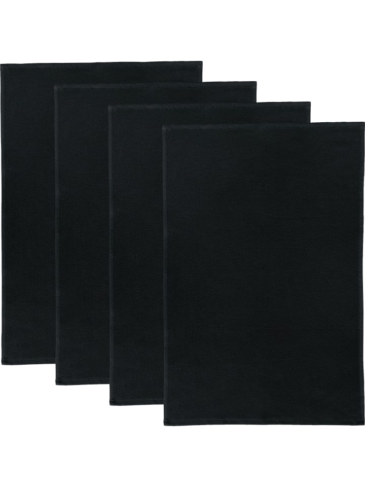 Baumwolle Frottier-Geschirrtuch 4er-Pack in schwarz
