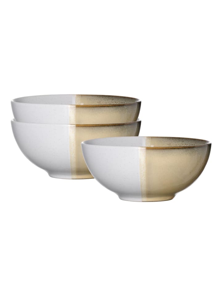3er Set Poke Bowlschalen Tonala in Beige ø 17,5 cm