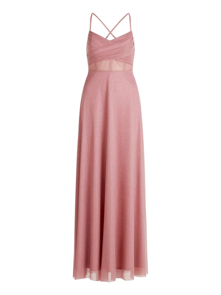 Abendkleid im Glitzer-Look in Rosé/Silver