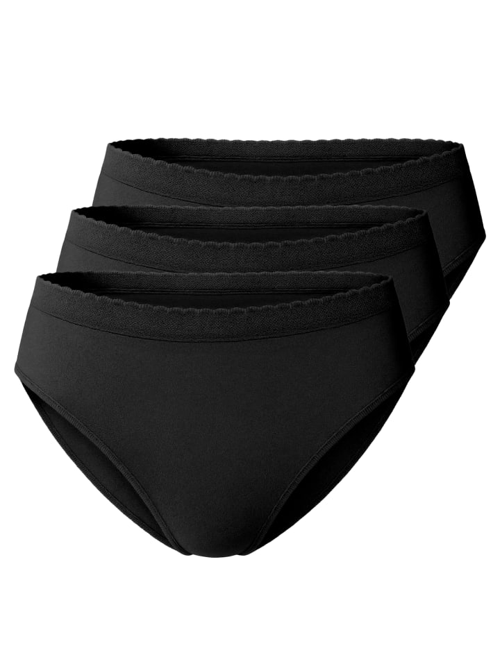 3er Set Slips Microfaser  Bikinislip in schwarz
