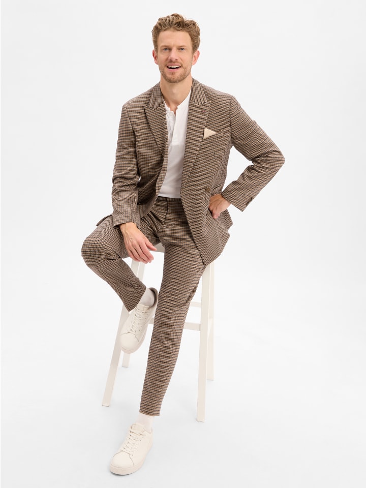 Anzughose Hudson in braun beige - 0001