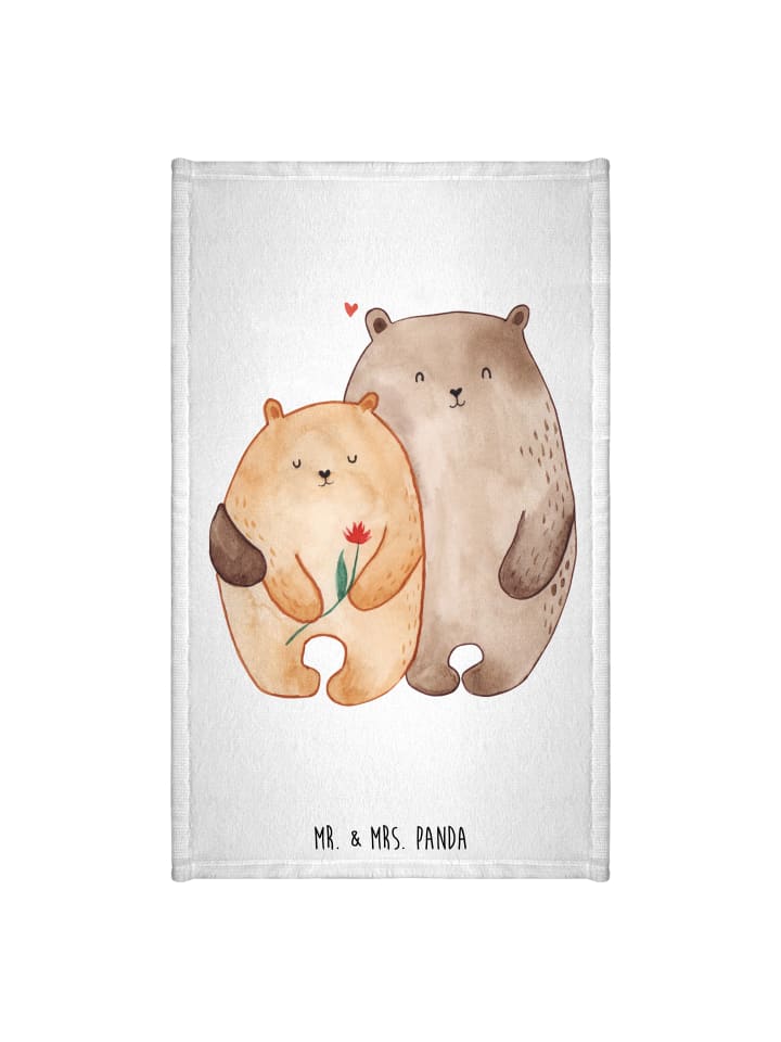 Gästehandtuch Bären Liebe ohne Spruch in Weiß