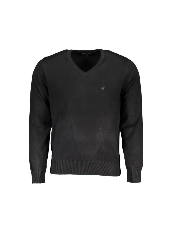 Schwarz Viskose Herren Pullover