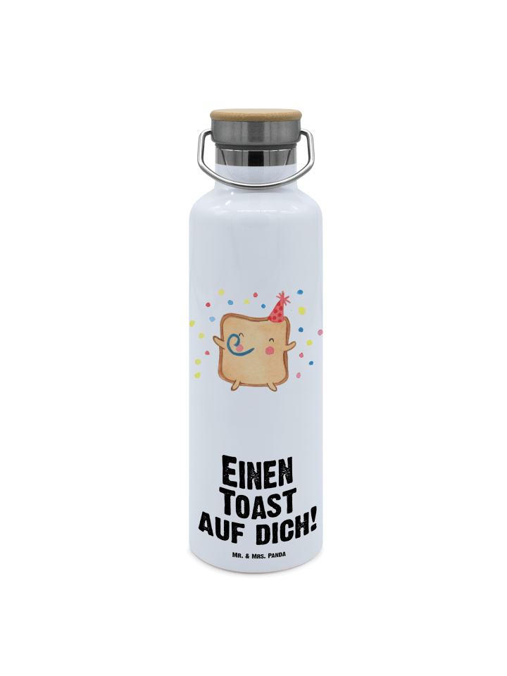 Trinkflasche Toast Party mit Spruch in Weiß