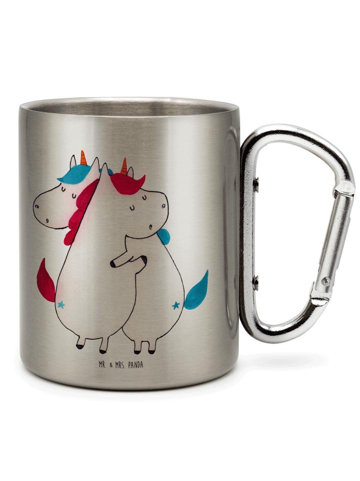 Kaffeetasse Einhörner Umarmen ohne Spruch in Silber