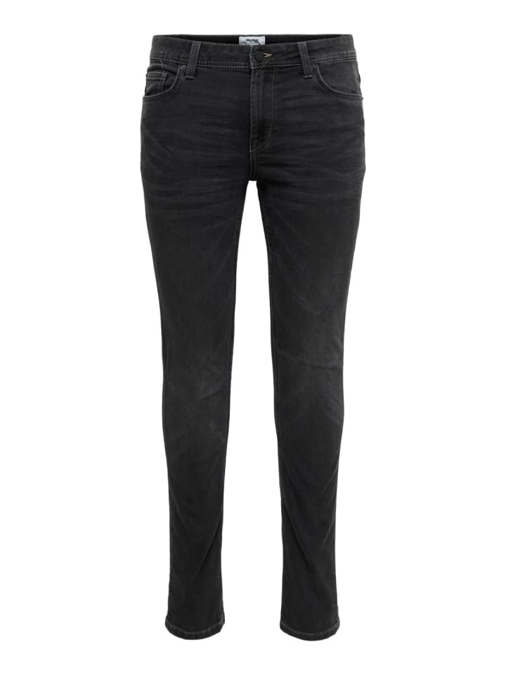 Slim Fit Jeans Basic Hose Denim Pants ONSLOOM Stoned Washed in Grau-2