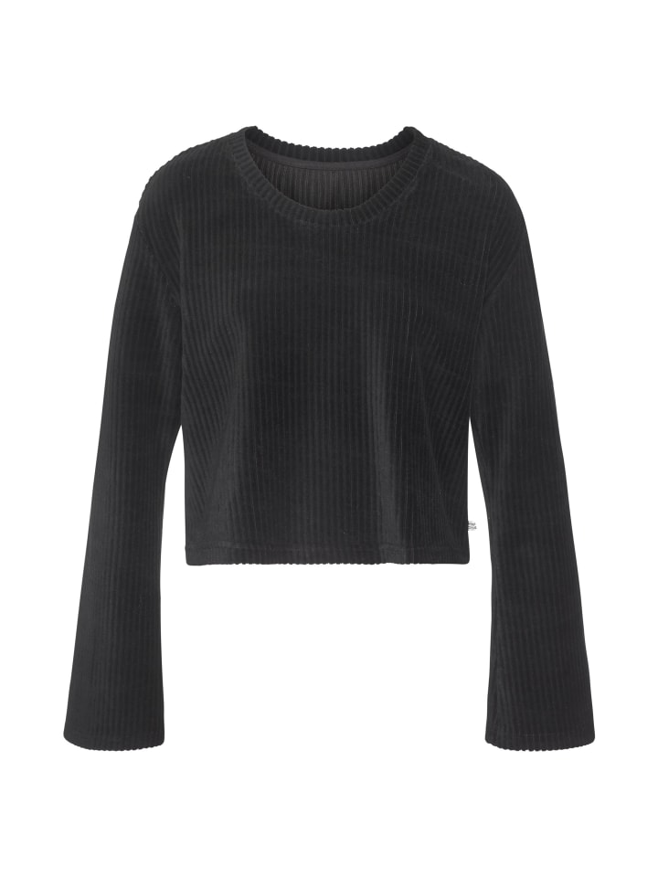 Langarmshirt in schwarz