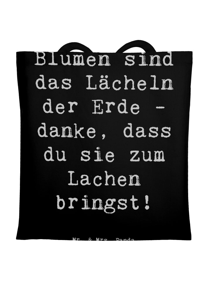 Büchertasche Spruch Florist Erde Lächeln mit Sp... in Schwarz