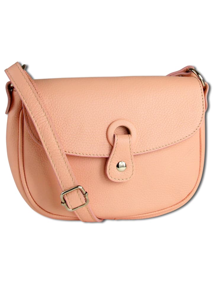 Toscanto Schultertasche, Umhängetasche Leder rosa ca. 21cm