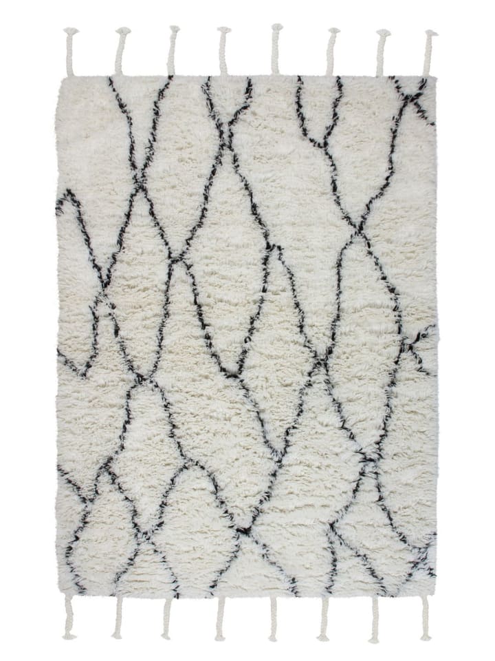 Hochflor Teppich Clara 120 - Natur / Elfenbein