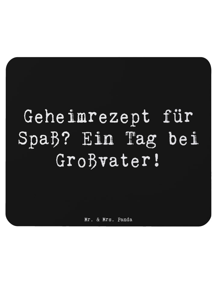 Mauspad Tag bei Großvater mit Spruch in Schwarz