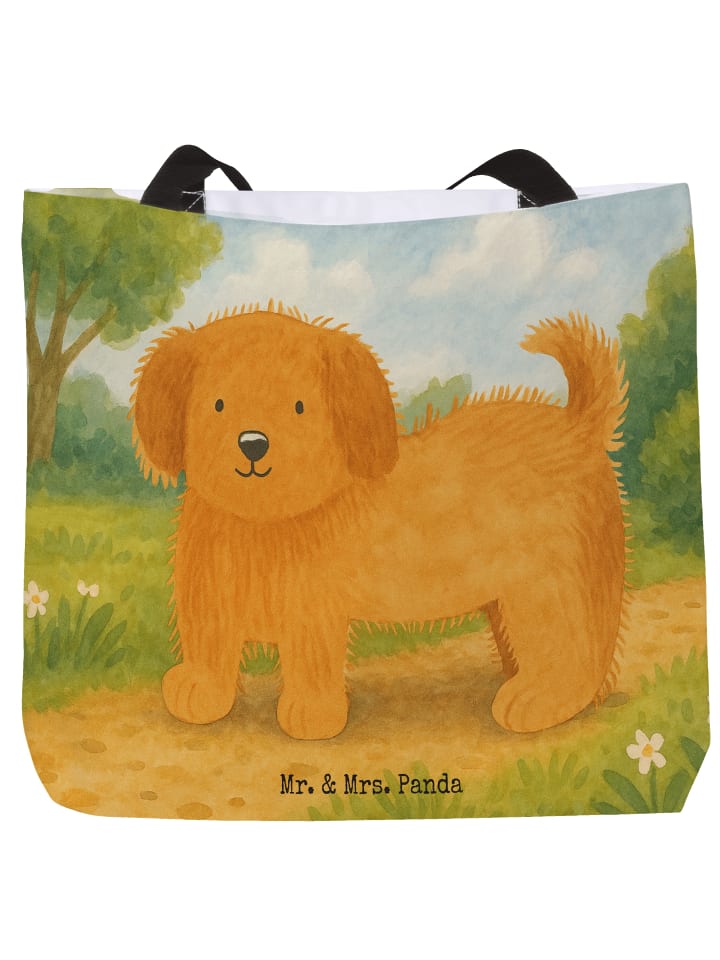 Tasche Hund Flauschig Design ohne Spruch in Weiß